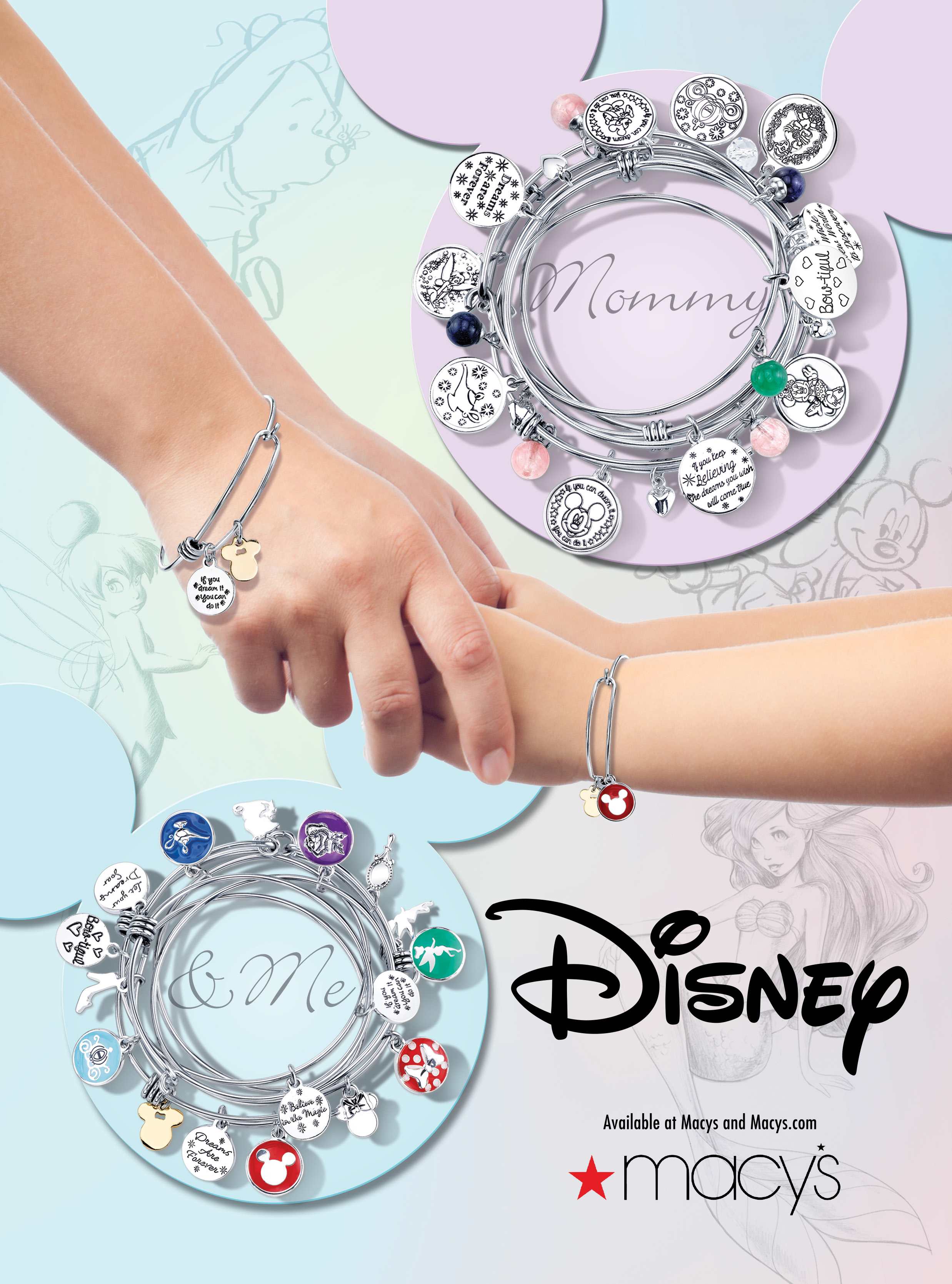 magazine ad, print ad, mommy and me ad, ad, disney, pastel, instyle, jewelry ad, creative jewelry ad